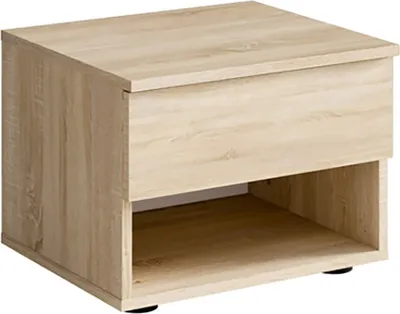 Productafbeelding van Set van 2 nachtkastjes - 1 vak en 1 lade - kleur Sonoma eiken - Collectie NOFI