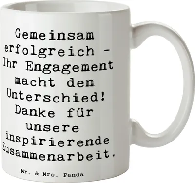 Produktbild von Mr. & Mrs. Panda haferl Spruch Geschäftspartner Erfolg - Weiß - Geschenk, Kakaotasse, Keramiktasse, Freude, Teetasse, Aufmerksamkeit, Engagement, Dankbarkeit, Kaffeetasse