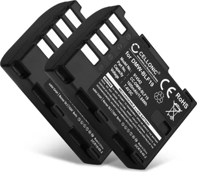Image de CELLONIC 2x Batterie pour Appareil photo Compatible avec Panasonic Lumix DC-GH5, Lumix DMC-GH4, Lumix DMC-GH3, DMW-BLF19 - (1600mAh, 7.4V)