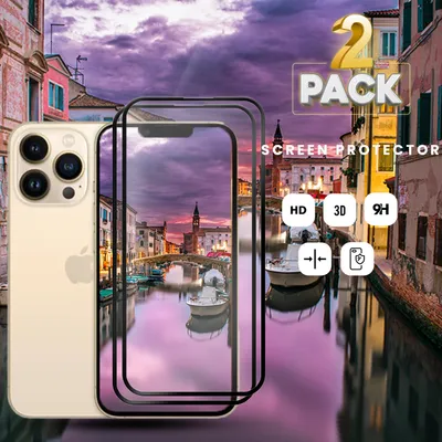 Obrázek produktu pro 2 balení Apple iPhone 13 PRO MAX - Tvrzené sklo 9H - Vysoce kvalitní 3D ochrana displeje
