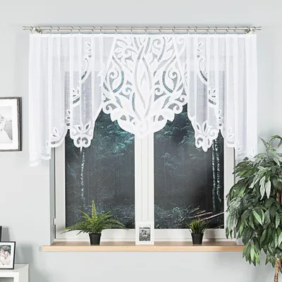 Obrázok produktu pre Dekoratívny krátky vzorovaný záves POLA 100 biely 300x100 cm MyBestHome