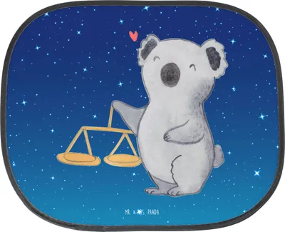 Produktbild von Mr. & Mrs. Panda Sonnenschutz Auto Waage Astrologie - Sternenhimmel Blau - Geschenk, Kfz, Geburtstagsgeschenk, Seitlicher, Sternzeichen, hitzeschutz, Tierkreiszeichen