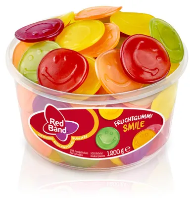 Obrázek produktu pro Red Band Smile ovocné žvýkačky Smileys faces 5 assorted 1200g