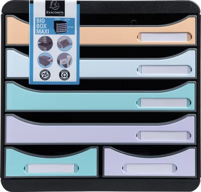 Image de Exacompta Module de classement Big Box Maxi 6 tiroirs assort. 3127296D