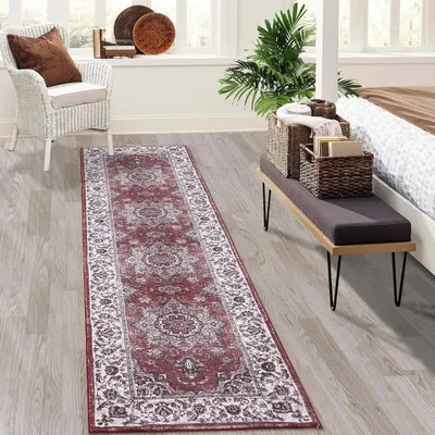 Obrázek produktu pro Pratelný koberec – čtvercový koberec 100 x 100 cm – geometrický vzor – protiskluzový – lze prát v pračce – 100 % polyester – bílý