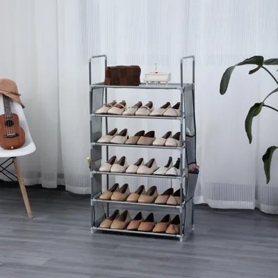Obrázek produktu pro Herzberg 6vrstvý úložný stojan na boty - 47x100cm černý