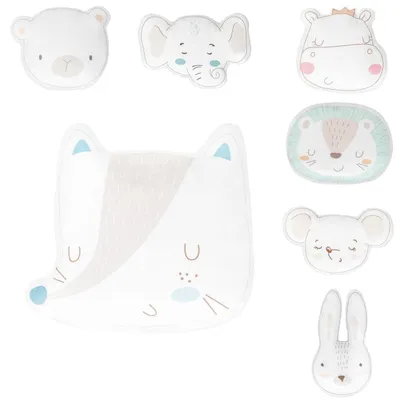 Produktbild von Kikkaboo Babykissen Plüschtier, Kuschelkissen, Figurenkissen, ab Geburt weiß blau