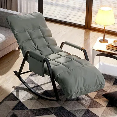 Produktbild von Schaukelsessel Schaukelstuhl Sonnenliege Liegestuhl verstellbar Relaxsessel Schwingsessel für Wohnzimmer Balkon Gartenliege Schauelliege Relaxliege