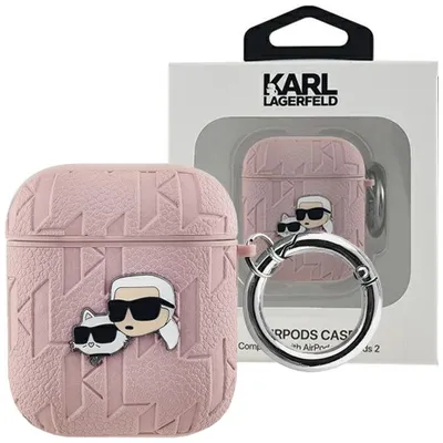 Produktbild von Karl Lagerfeld, Hülle für AirPods 1/2 mit Karl & Choupette Prägung, Rosa