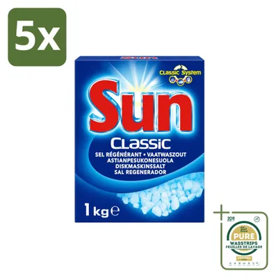 Produktbild von 5 x Sun Classic Spülmaschinensalz - 1 kg - Vorratspackung - 5 Stücke