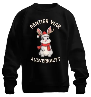 Zdjęcie produktu dla Reindeer was sold out bunny Christmas funny gift antlers bluza uni , czarny, XL