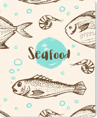 Produktbild von MuchoWow® Mauspad Mousepad Lebensmittel - Muster - Fisch 30x40 cm - Mousepads - Maus Mat - Pad - Mausunterlage - Mausmatten