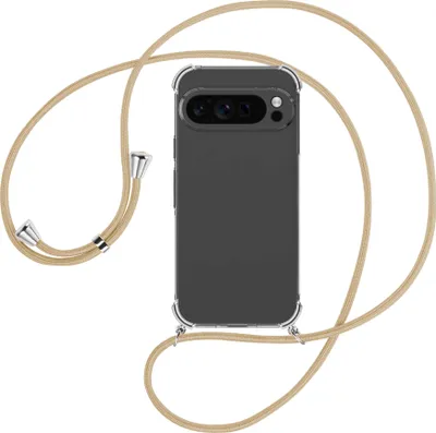 Produktbild von Handykette Backcover-Schutzhülle mit Band (Metall silberfarben) für Google Pixel 9 Pro XL (6.8'') - caramel