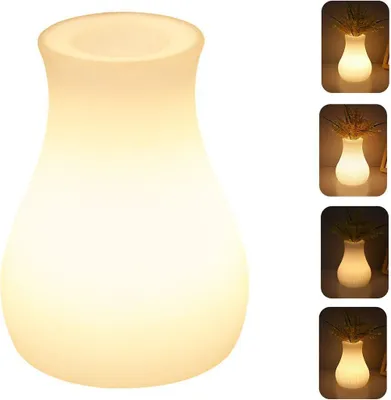 Produktbild von Nachtlicht Vasenlampe, 3 Farben einstellbar, USB wiederaufladbar, LED wechselbar