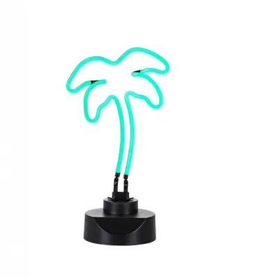 Produktbild von Neonlampe Palme XXL Grün 36 cm – Echt-Neon Tropical Tischlampe „Neono Palm“ von Sompex