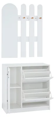 Obrázek produktu pro Skříň na boty - Botník - Úložný prostor na boty - Malá skříňka na boty - Bílá skříň na boty - Úsporný design