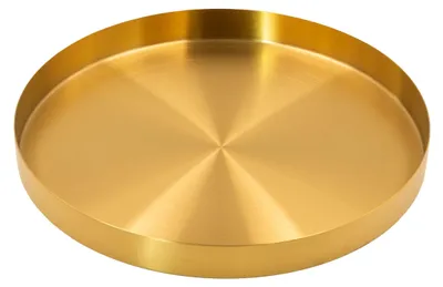 Zdjęcie produktu dla Dekoracyjna okrągła taca - Złota - Metal - 30 cm