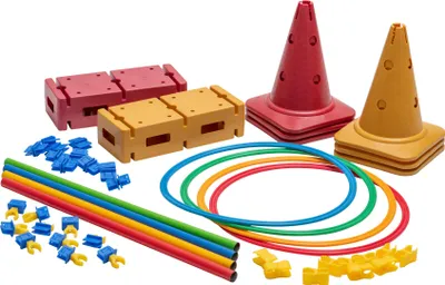 Produktbild von Betzold Bewegungsbaustelle Set für Drinnen und Draußen, Reifen 50 cm, Kegel 30 cm