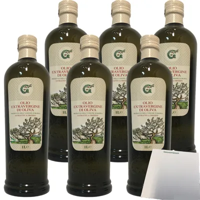 Produktbild von Olearia Del Garda Olivenöl Extra Vergine 6er Pack (6x1000ml Flasche) + usy Block