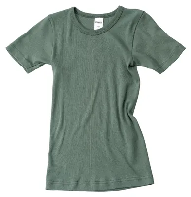 Produktbild von HERMKO 2810 Kinder halbarm Shirt aus 100% Baumwolle, kurzarm Unterhemd für Mädchen und Knaben, Farbe:olive, Größe:116