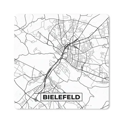 Produktbild von MuchoWow® Mauspad Mousepad Bielefeld - Karte - Stadtplan 20x20 cm - Mousepads - Maus Mat - Pad - Mausunterlage - Desk Mat - Bureauartikeln