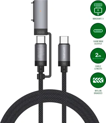 Produktbild von 4smarts MagSafe 3 Adapter und USB-C Kabel USB C