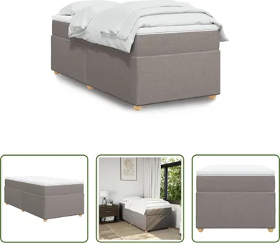 Produktbild von The Living Store Boxspringbett mit Matratze Taupe 90x200 cm Stoff