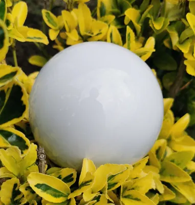 Produktbild von Dekorationskugel 15 cm Edelstahl weiß poliert Dekokugel Gartenkugel Gartendeko