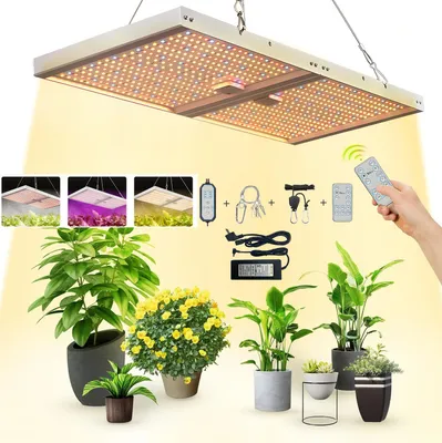 Produktbild von Pflanzenlampe LED Vollspektrum,728LEDs 120W Zimmerpflanzen Grow Light ,3 Licht-Modi Pflanzenlicht mit Fernbedienung,Faltbare Wachstumslampe Timer