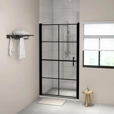 Zdjęcie produktu dla vidaXL Drzwi prysznicowe ze szkła hartowanego 100x178 cm czarne