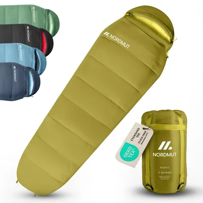 Zdjęcie produktu dla Śpiwór mumia dla dorosłych - Ultralekki 900 g - Letni śpiwór 100 GSM - Kompaktowe wymiary - Do kempingu i festiwali