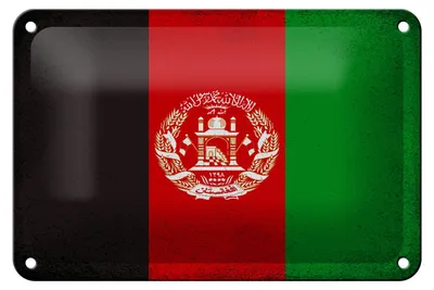 Produktbild von Blechschild Flagge Afghanistans 18x12cm Afghanistan Vintage