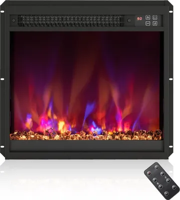 Image de Foyer électrique encastrable de 45,7 cm (18 pouces), télécommande, flamme réglable