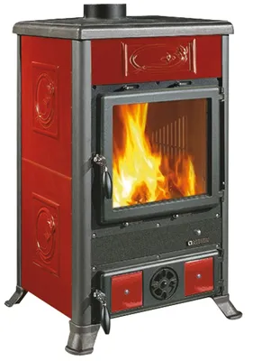 Immagine prodotto di Stufa a legna con rivestimento in maiolica 8,8 kW Rossella R1 Liberty Nordica Extraflame -  Red