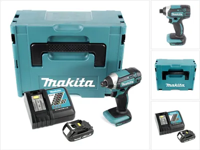 Produktbild von Makita DTD 152 RY1J 18V Li-Ion Akku Schlagschrauber im Makpac + 1x BL 1815 N 1,5 Ah Li-Ion Akku + 1x DC 18 RC Schnell Ladegerät für Li-Ion Akku