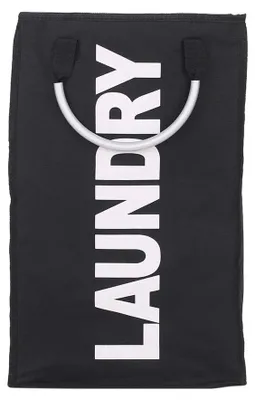 Image de Panier à linge pliable - Grande capacité - Noir