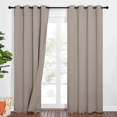 Obrázok produktu pre Zatemňujúce závesy 100% - Trojité závesy - Akustické - Tepelné - 2 kusy - 132x213cm