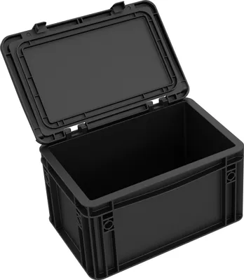 Produktbild von ESD Eurobehälter 32/17 HG mit Scharnierdeckel, 7,57 L, stapelbar
