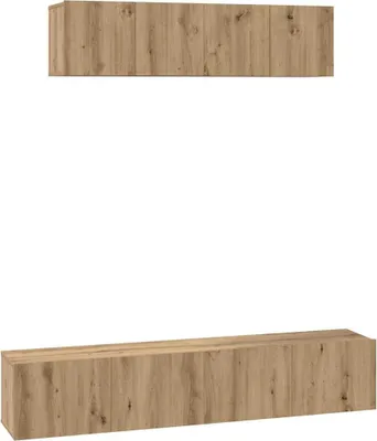 Immagine prodotto di vidaXL Set di mobili TV, 4 pezzi, legno impiallacciato effetto legno artigianale