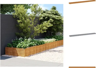Obrázok produktu pre vidaXL Zvýšený záhon 1150x100x36 cm Corten oceľ - Kvetináče a sadenice
