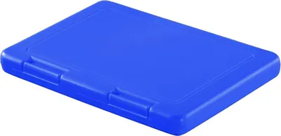 Produktbild von Flachbox für Toastscheiben, blau, aus PP, mit 2 Klickverschlüssen, Breite 9,5 cm