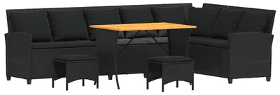 Zdjęcie produktu dla VidaXL 3365325, Czarny, Drewno akacjowe, Żywica, Stal, 2690 mm, 1810 mm, 875 mm
