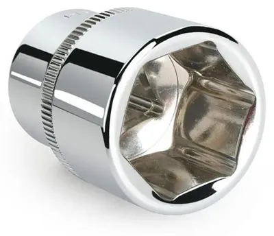 Image de Clé à douille de 32 mm - Clé hexagonale courte - Entraînement carré de 1,27 cm - Acier chrome-vanadium - Finition polie haute brillance - Outil pour automobile