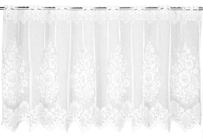 Produktbild von Scheibengardine „Giovanni" - weiße Kurzgardine von Albani: Größe (HxB) 60x150cm