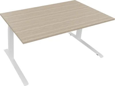 Produktbild von Sitz-/Stehtisch Kufe Doppels. Quad. B1600xT900xH645-1275 ws/Eiche Nat