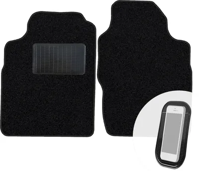 Produktbild von moto-MOLTICO Vorne Fußmatten Auto Velours Autoteppiche Schwarz Automatten Set 2-teilig passend für Ford Escort Kombi 1995-2000