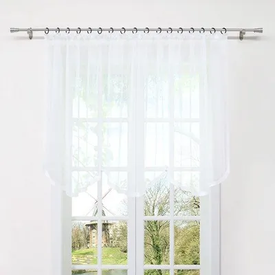 Produktbild von Ibenzoa® Voile‑Vorhang mit Faltenband, transparent – 100% Polyester, weiß, für Blumenfenster & Terrassentüren, Größen 100×300–170×600 cm
