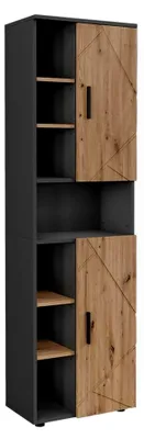 Produktbild von Hochschrank Anthrazit/Artisan Irma 50x172x30 cm - Badschrank mit großzügigem Stauraum für Wäsche und Handtücher