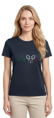 Produktbild von Spreadshirt Motorrad Rundmotor Heartbeat Italien Funktionsshirt Damen, S, Navy