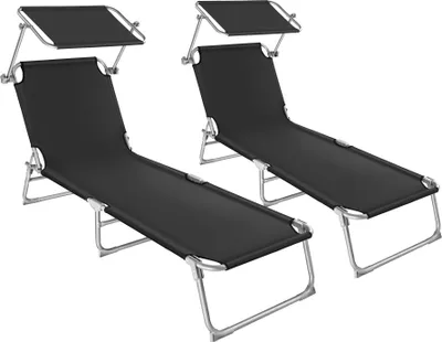 Produktbild von 2er Set Gartenliege klappbar 190 x 68 x 28 cm